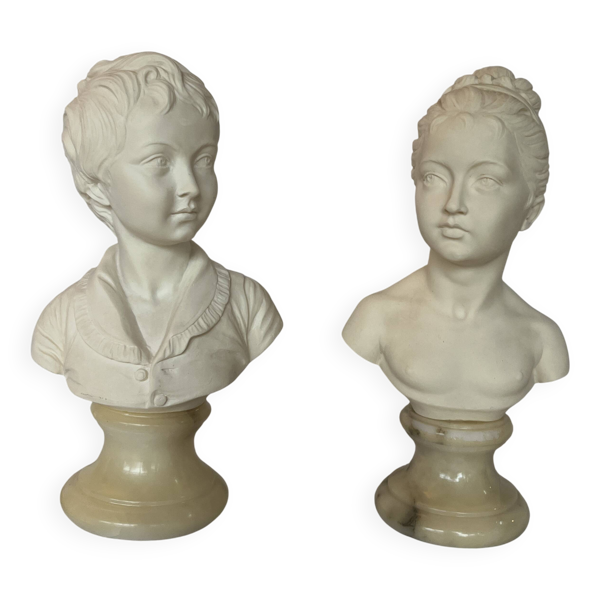 Buste en biscuit et marbre Alexandre et Louise Brogniart — Beyit