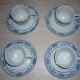 4 cups and sub-cups ceramic white and blue