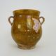 Glazed yellow confit pot, south west of France. Conservation pot. Pyrenees XIXth