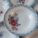 Set of 6 mismatched hollow plates Digoin Sarreguemines models Olga and Nina Rosa