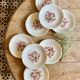 Set of 8 vintage flat plates model Liserons roses de Gien