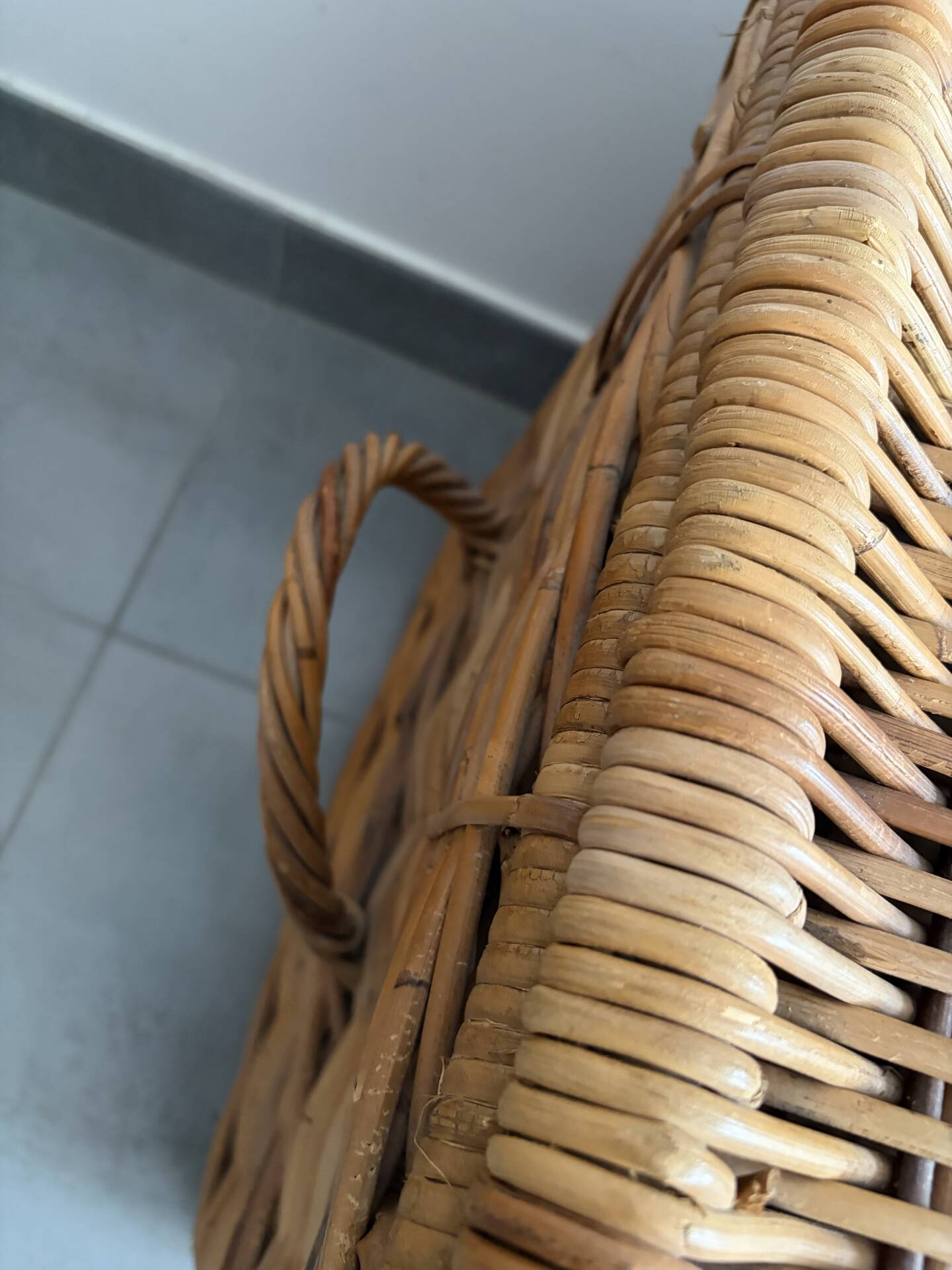 Large vintage wicker trunk