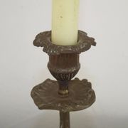 French Vintage Bronze Candlestick With Lovely Acanthus Leaf Detail 5165