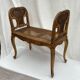 Bench in gilded wood seated in canning dimension: height -71cm- width -66cm-