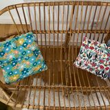 Vintage rattan bench