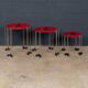 Italian set of 3 'fish design' tables from the triple play series, gaetano