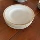 Lot of six soup plates, old, crockery, white, gilded