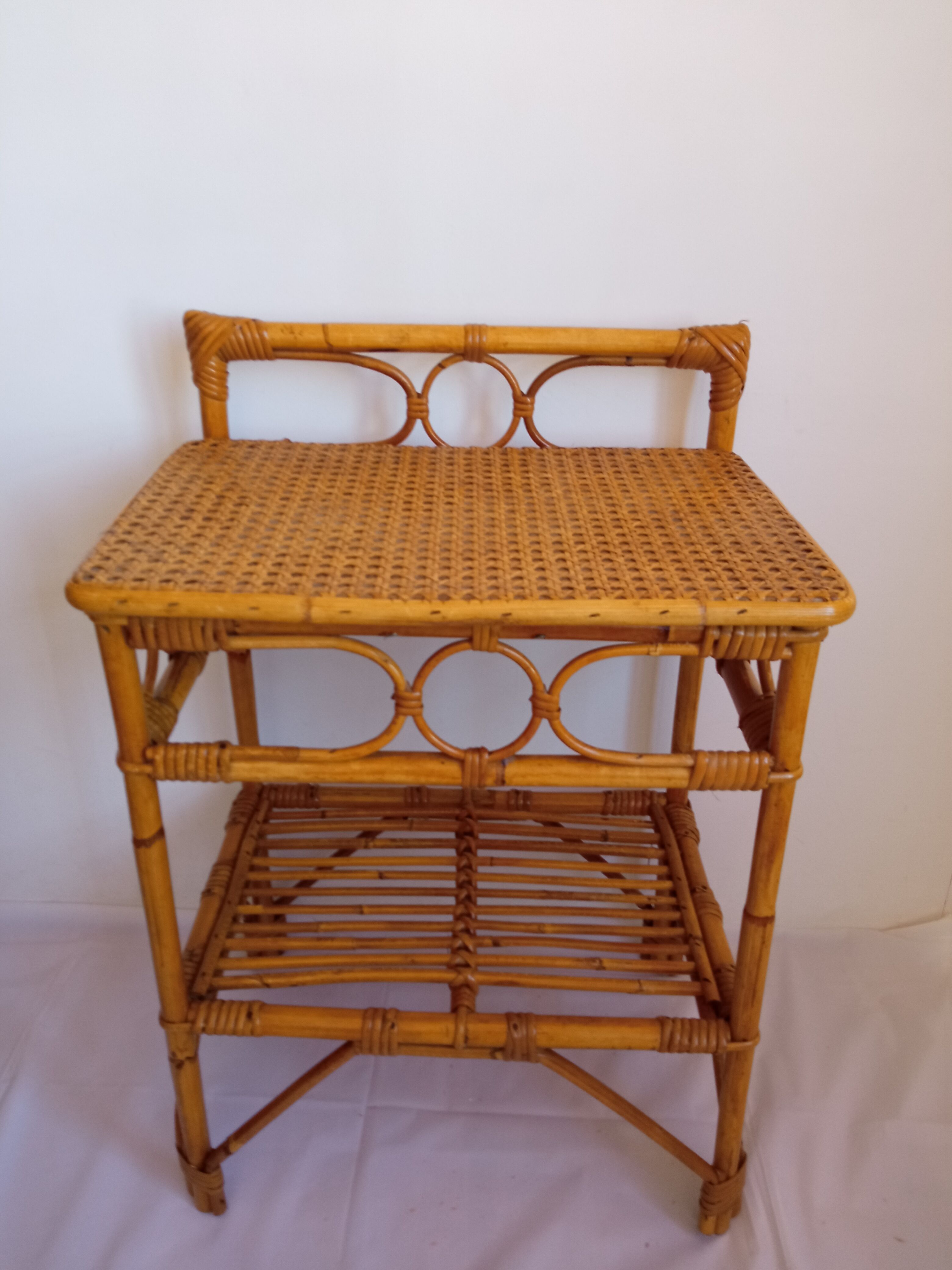 Pair of bamboo bedside tables