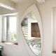Space Age XXL lacquered wood mirror, France 1970s
