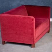 Canapé Vintage en Velours Rouge, 1950s