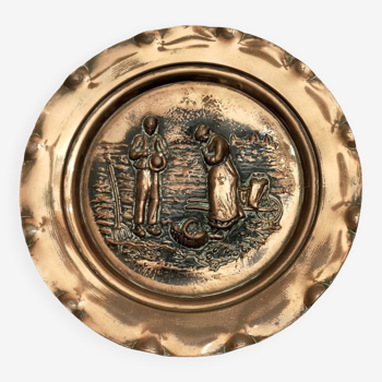 Decorative copper plate L'angelus