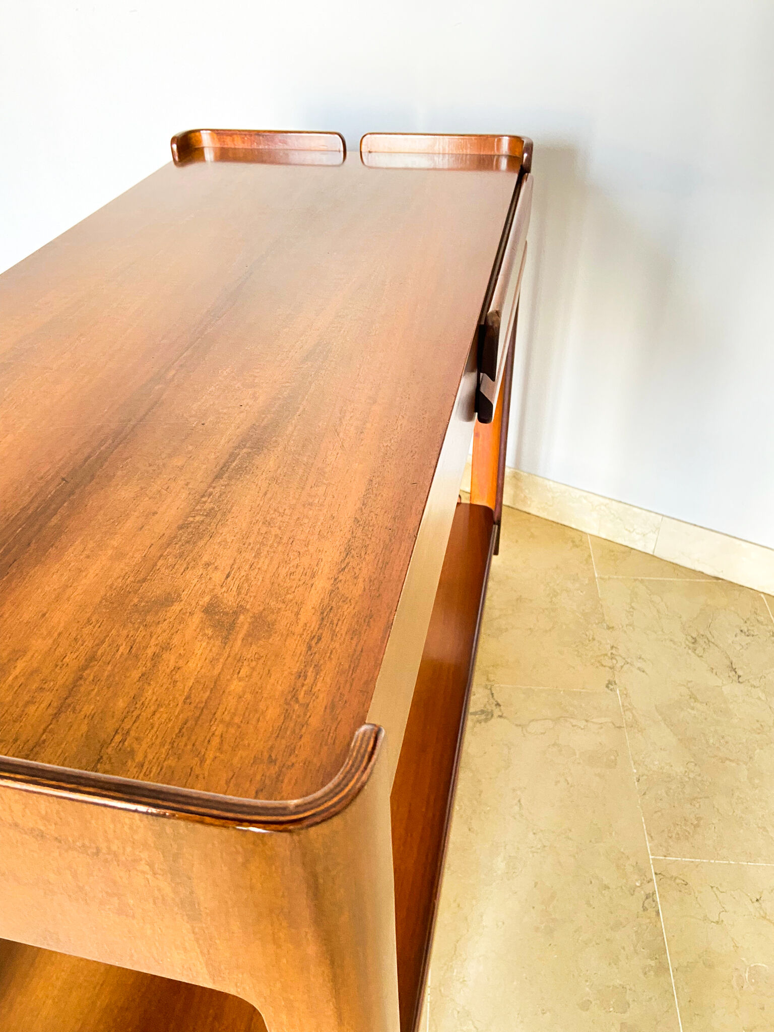 Walnut coffee table with two drawers, Italy 1970s
