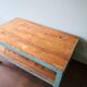 Table basse vintage, déco loft ou industrielle, bois et métal