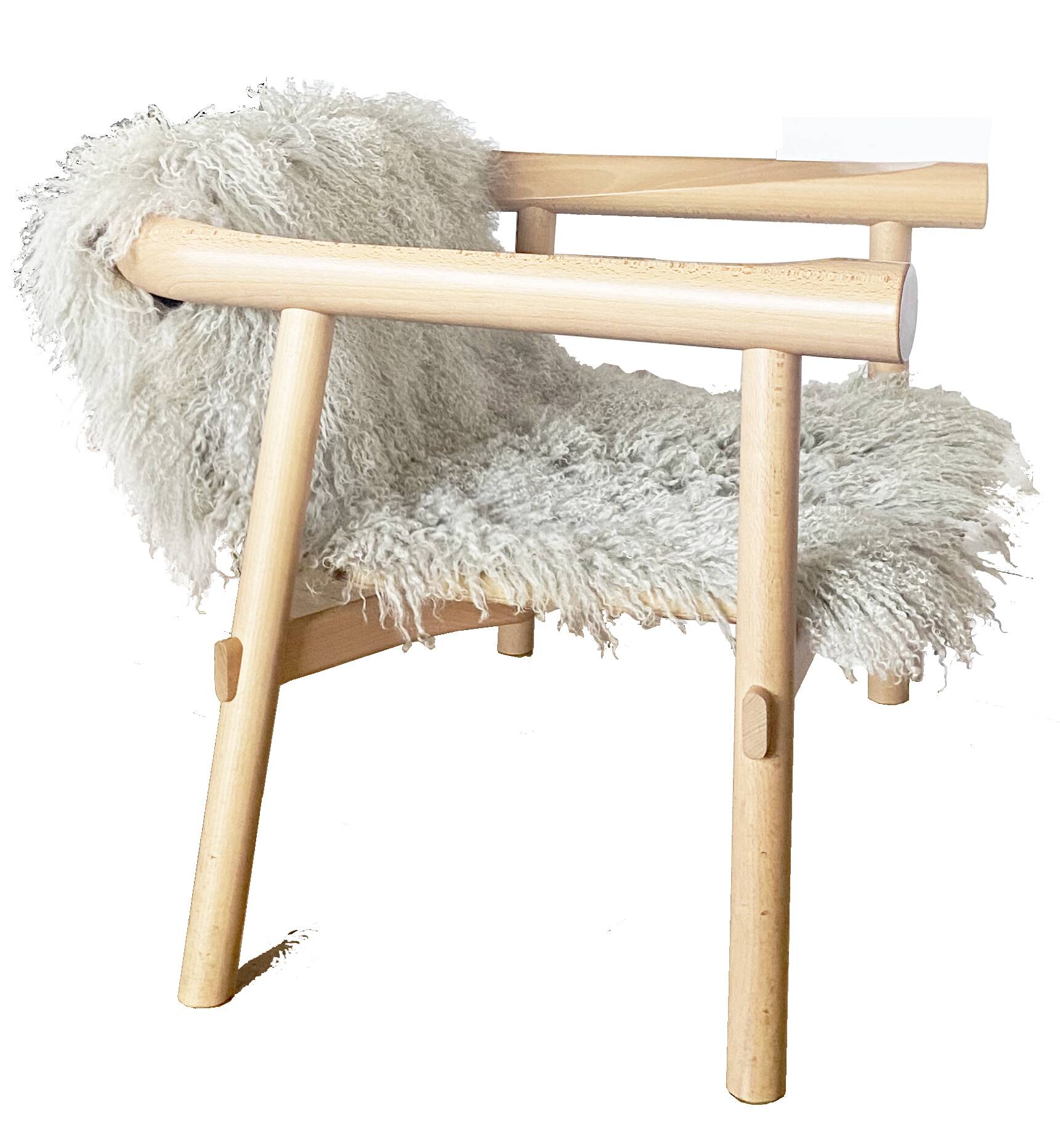 Altay Armchair in White Goatskin by Patricia Urquiola