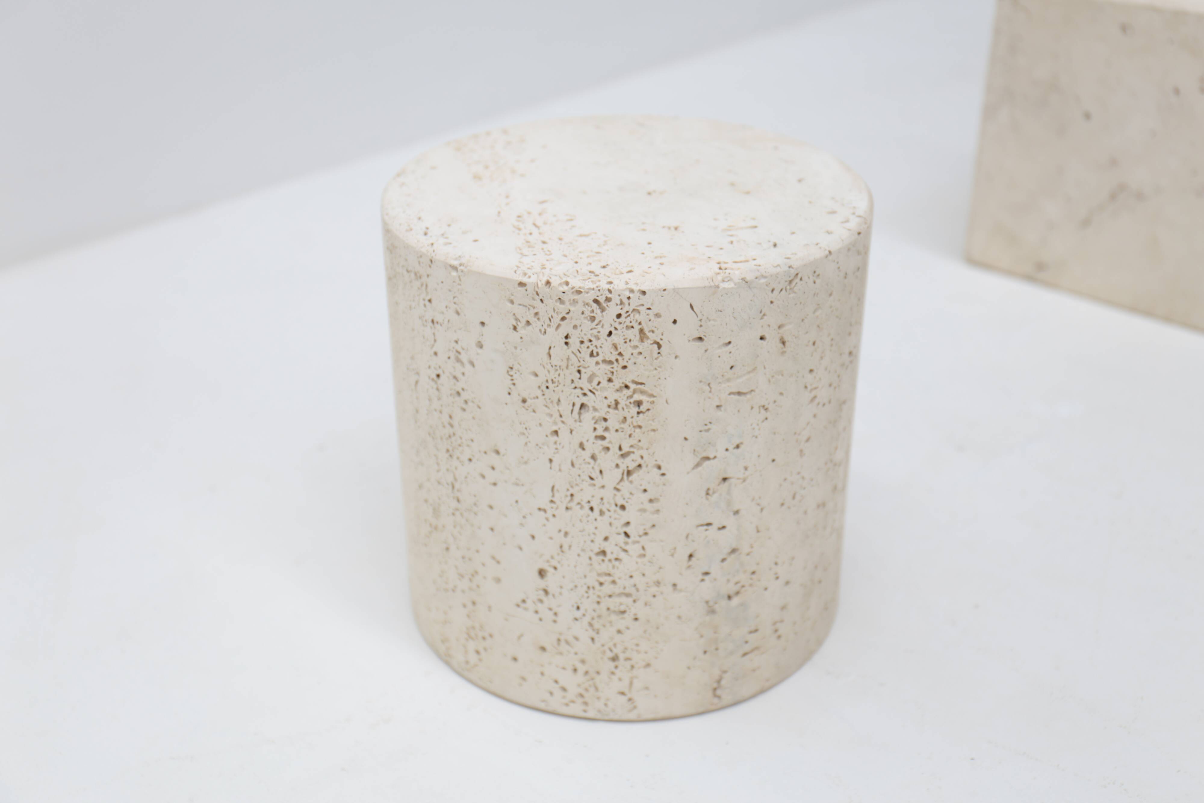 Metafora travertine coffee table by Massimo & Lella Vignelli, Italy