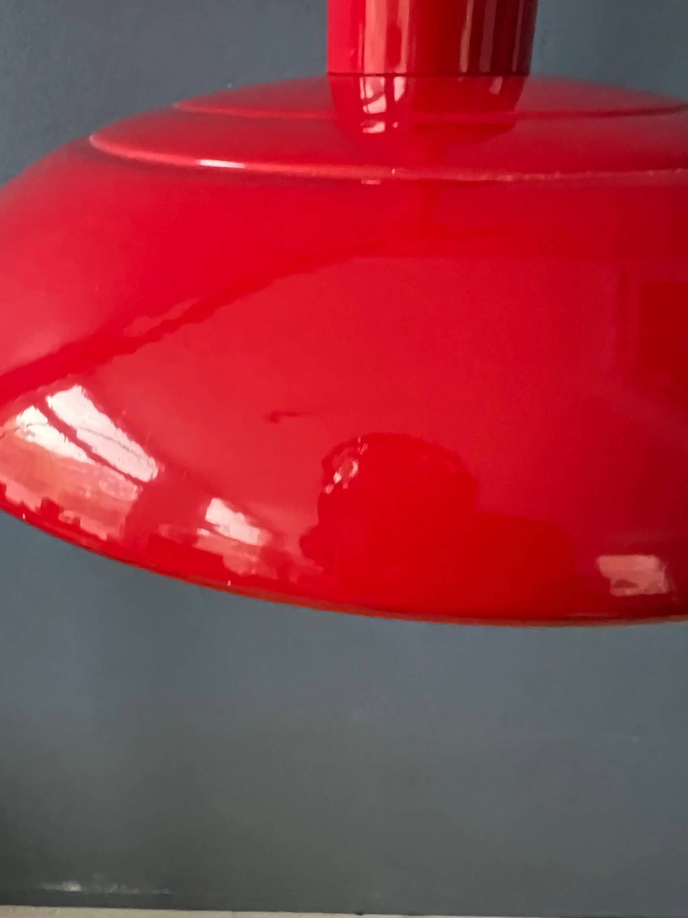 Vintage Space Age red metal pendant light