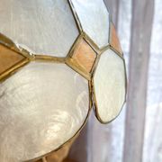 Vintage mother-of-pearl and vintage brass pendant light 1970