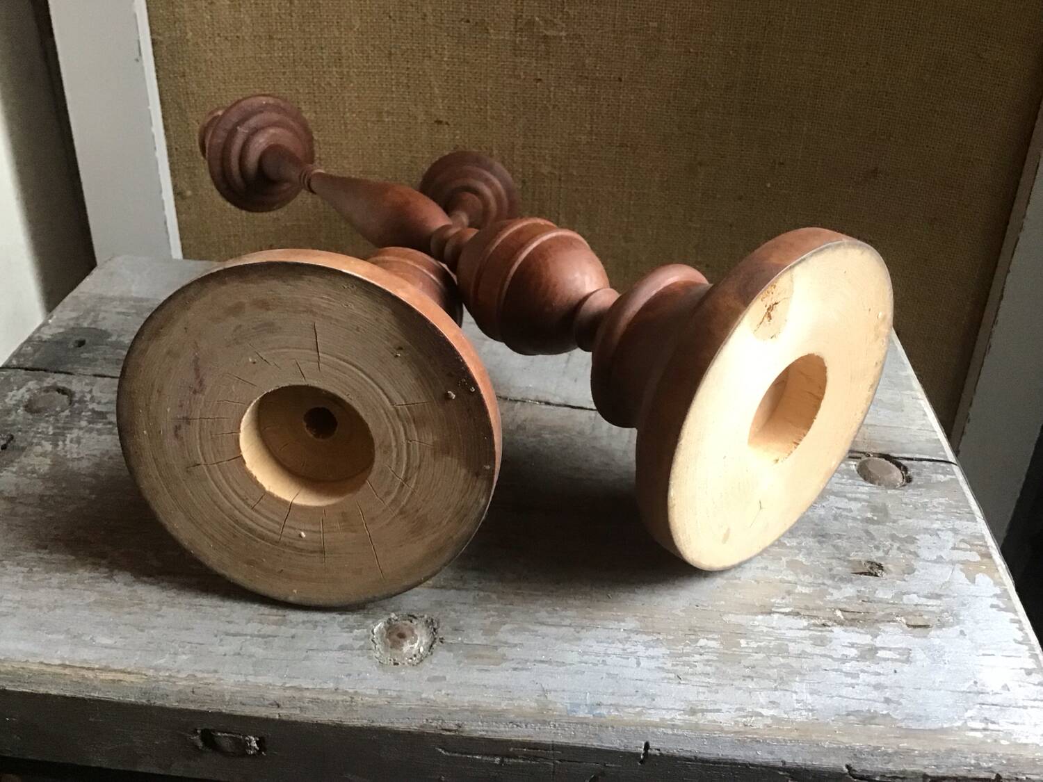 Wooden candle holders