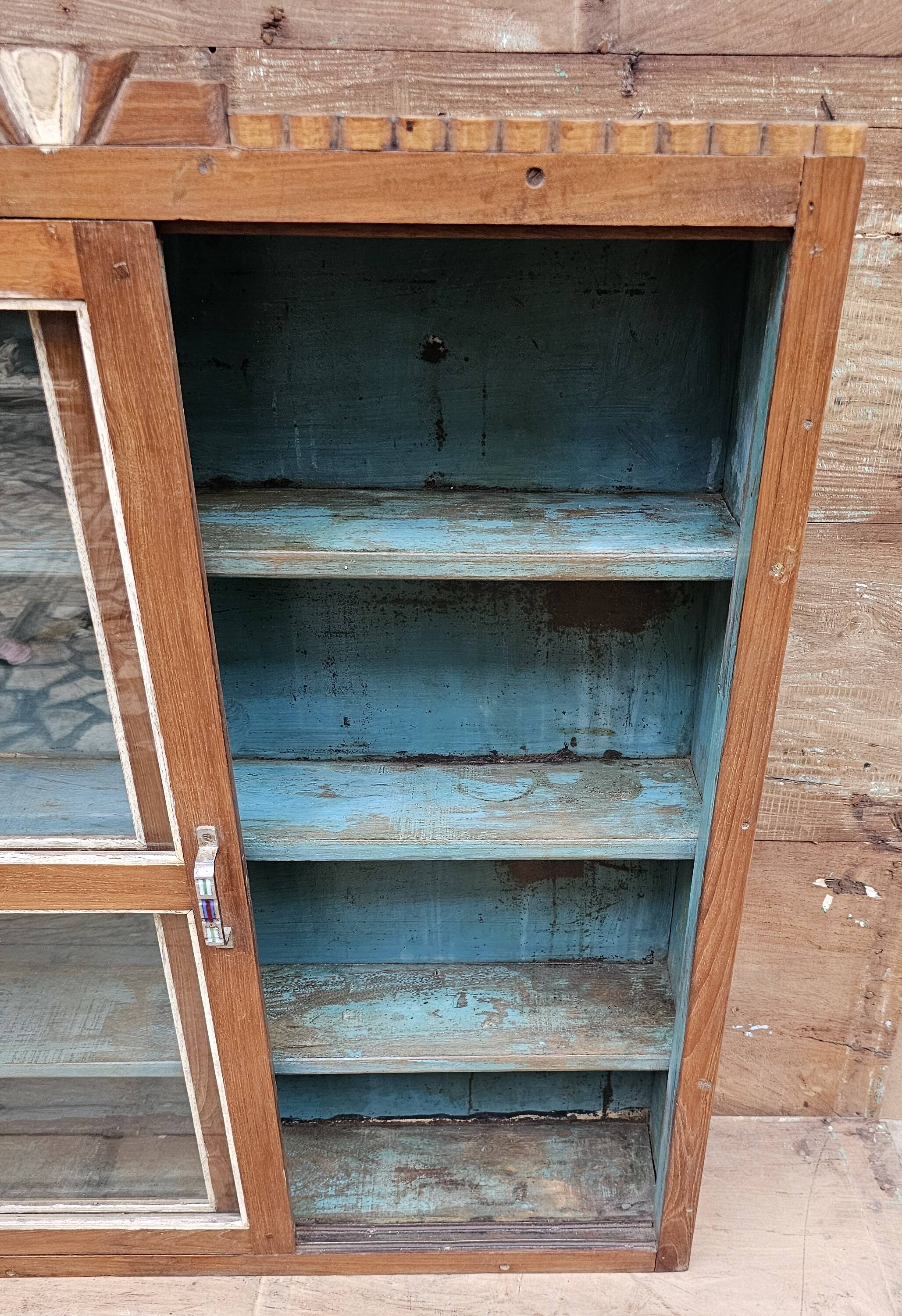 Old Art Deco display case in Burmese teak