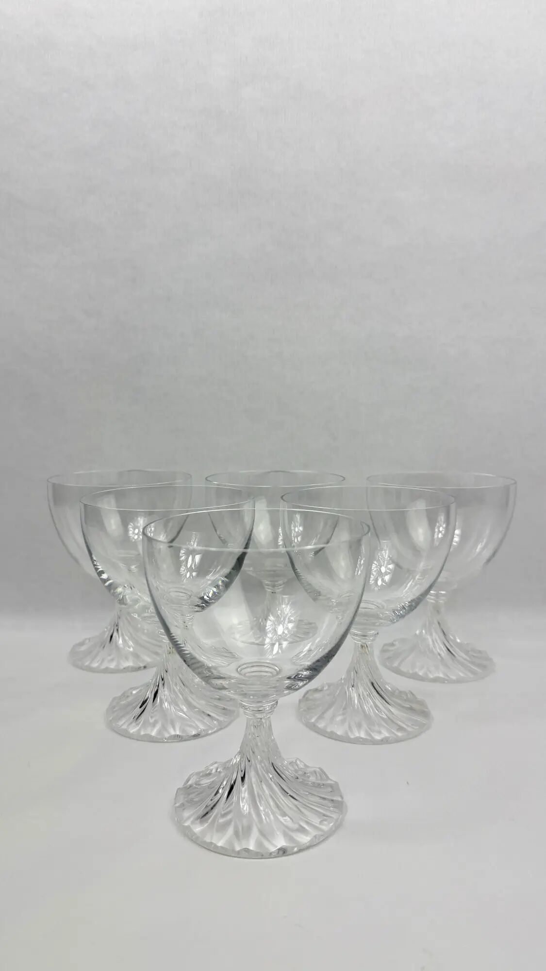 Lalique, 6 water glasses model Rambouillet in crystal