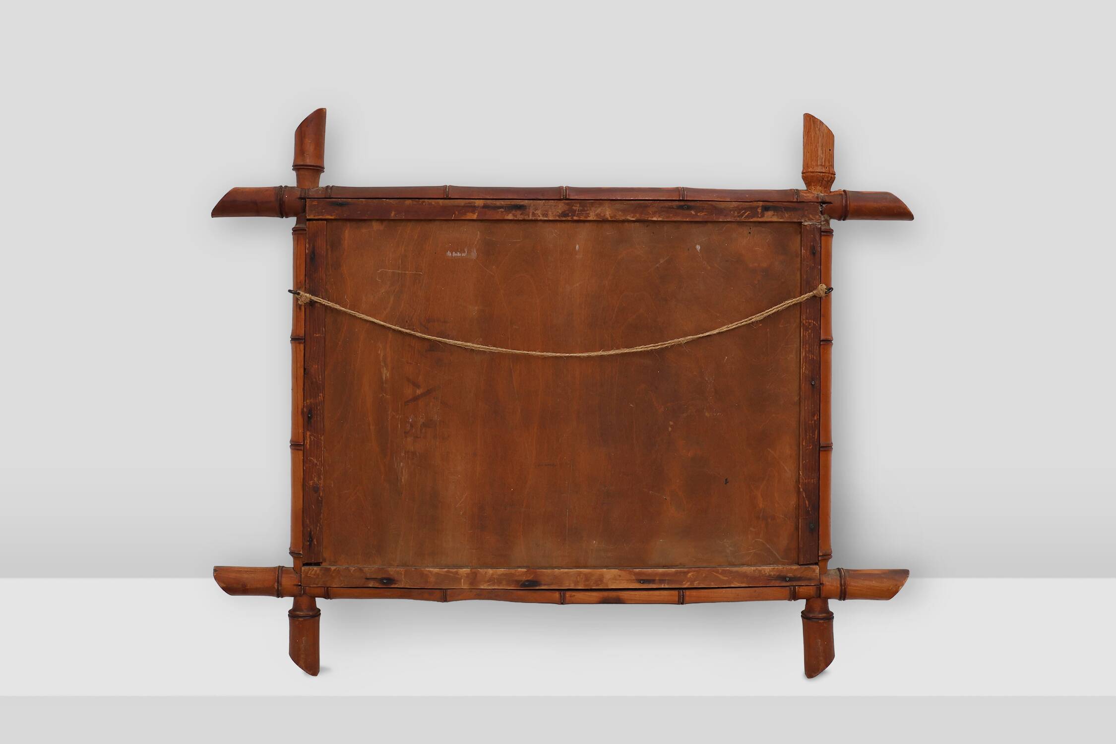 20th century rectangular faux bamboo wall mirror, France ca. 1960
