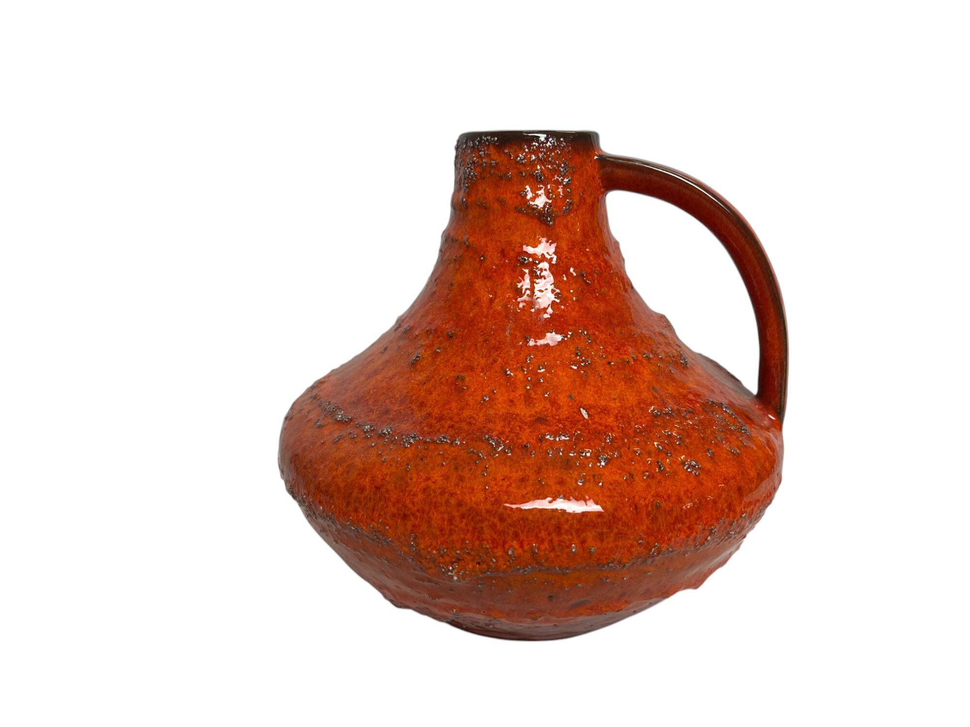 Carstens Workshop, 20th century red ceramic pot with handle