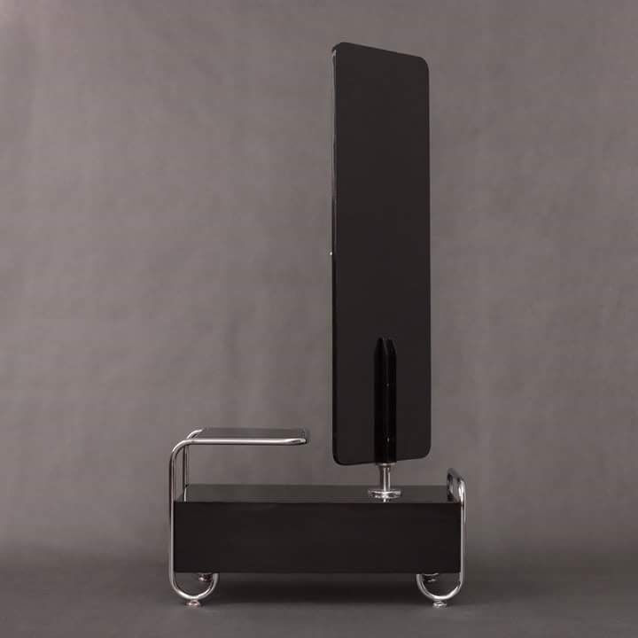 Bauhaus Beech Dressing Table and Mirror, Czech Modernism 1930s