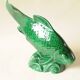 Vintage Green Decorative Fish Sculpture Art Deco Saint Clément Ceramic