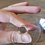 Vintage crystal ice cream cups with silver rim