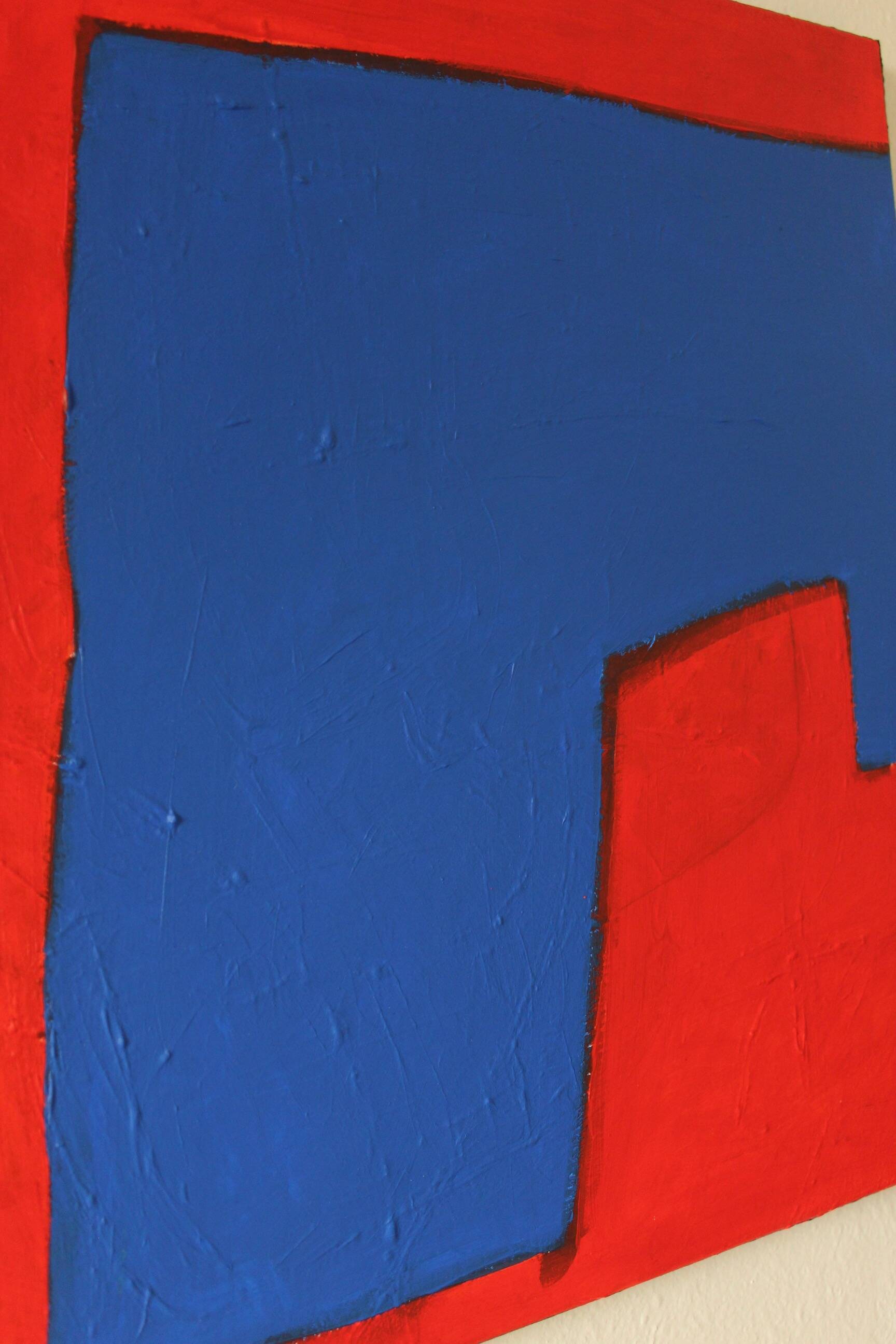 Minimalist abstract "blue shape" signed