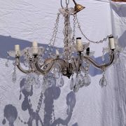 4 vintage crystal chandelier pendants