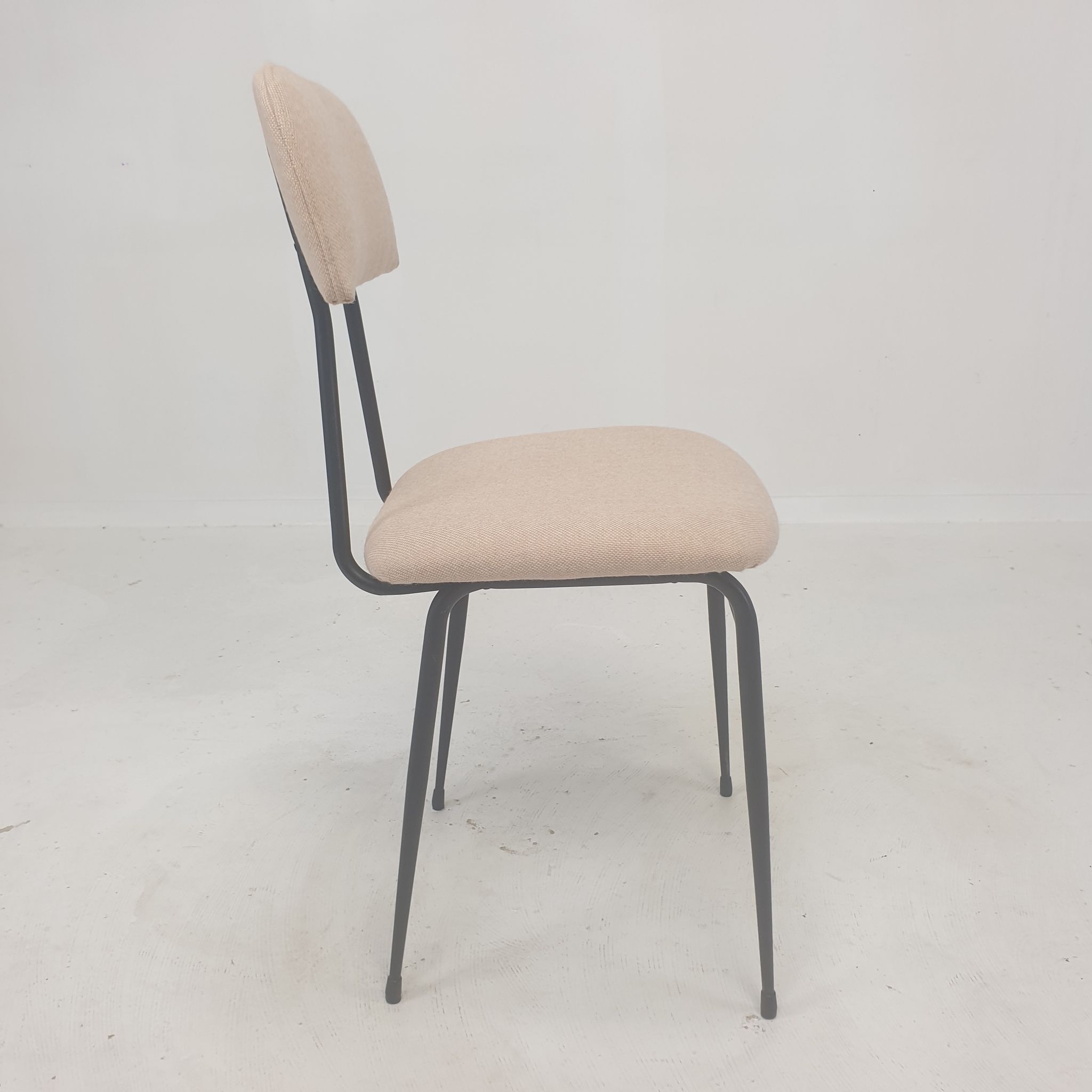 Set of 4 Italian Metal Dining Chairs, 1960's