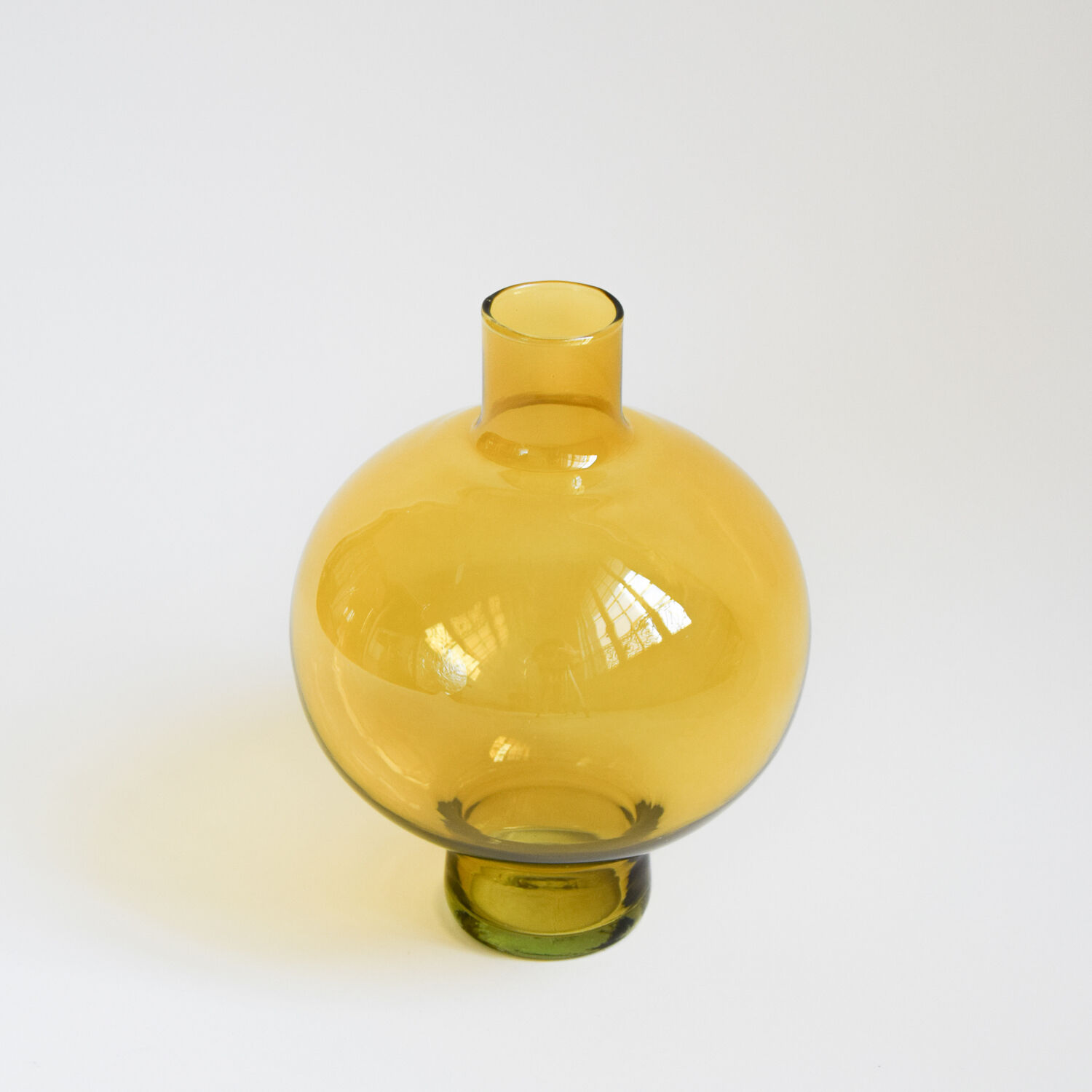 Mustard yellow round vase