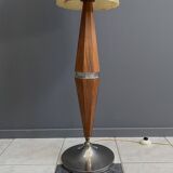 Rare Wood floor lamp with contra diabolo base 1960s