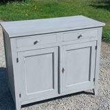 Parisian sideboard in oak and walnut 2 doors 2 drawers from the 20s