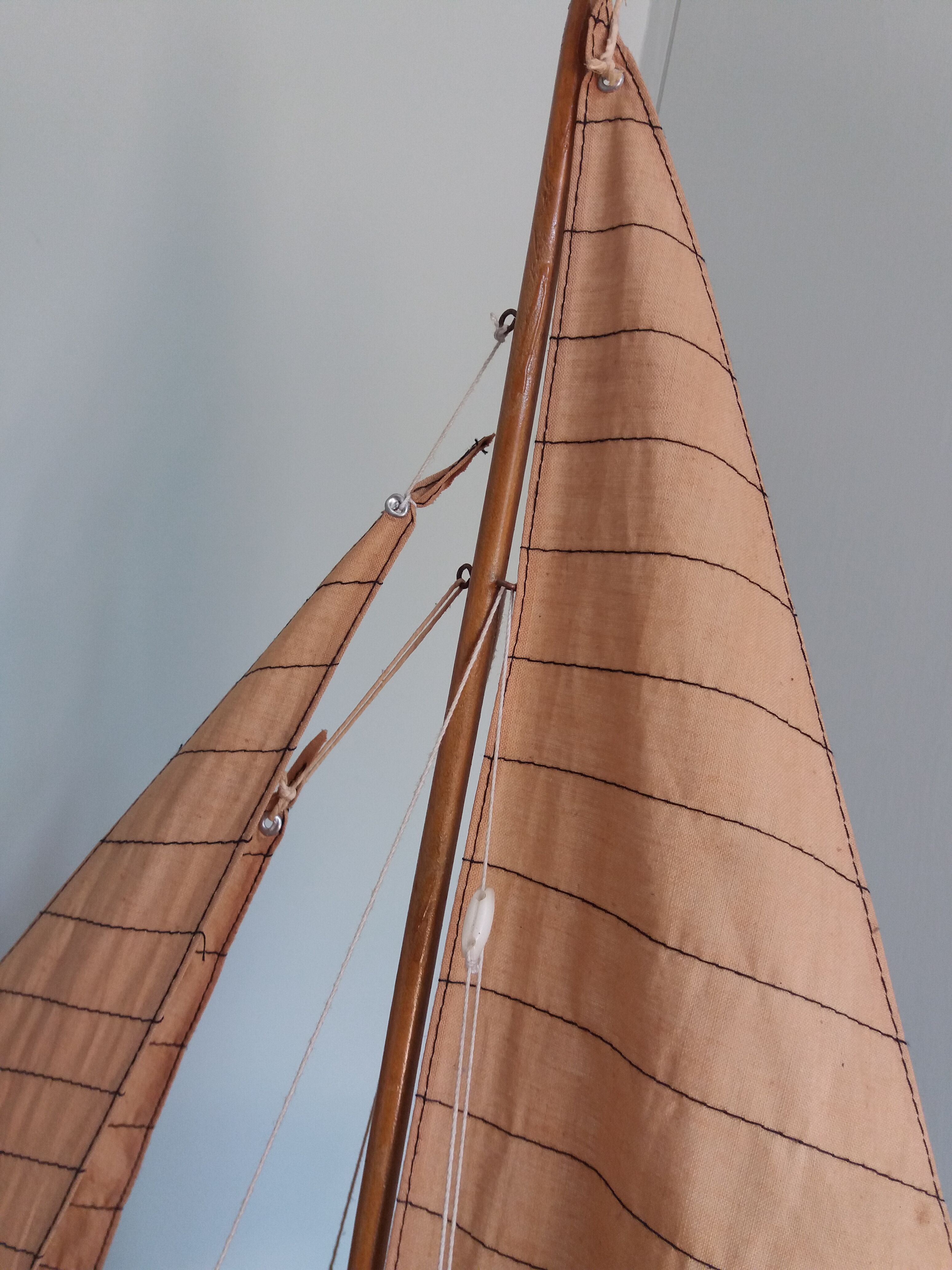 Wooden boat model sailboat