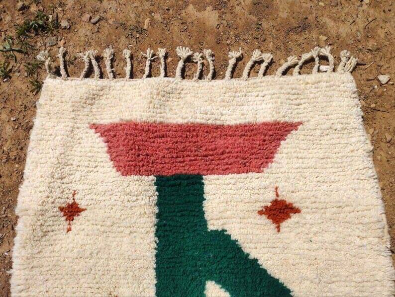 Handcrafted Beni Ouraine rug, size 200 x 300 cm, colorful patterns