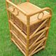 Bedside table - 3 drawers - rattan and wicker
