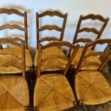 6 high-backed mulched chairs