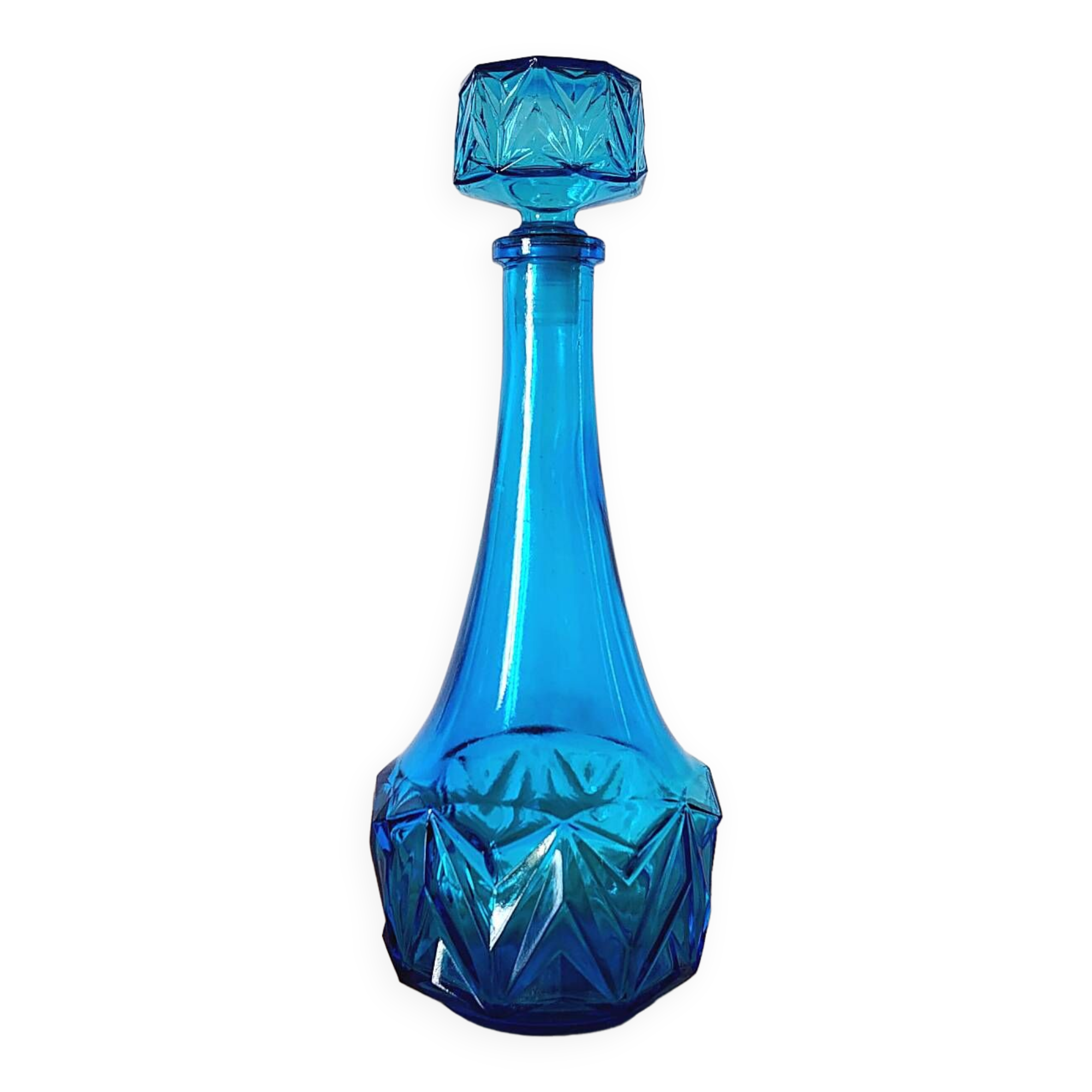 Bouteille belge bleu vif avec bouchon