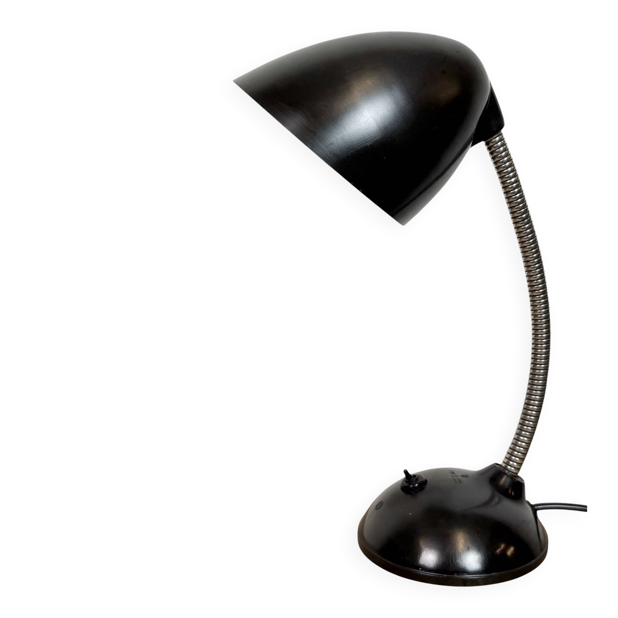 Vintage Brown Bakelite Gooseneck Table Lamp, 1950s