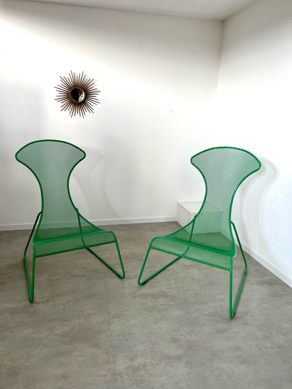 Set 2 armchairs green ikea vintage ps 2012 design wiebke braasch vintage metal
