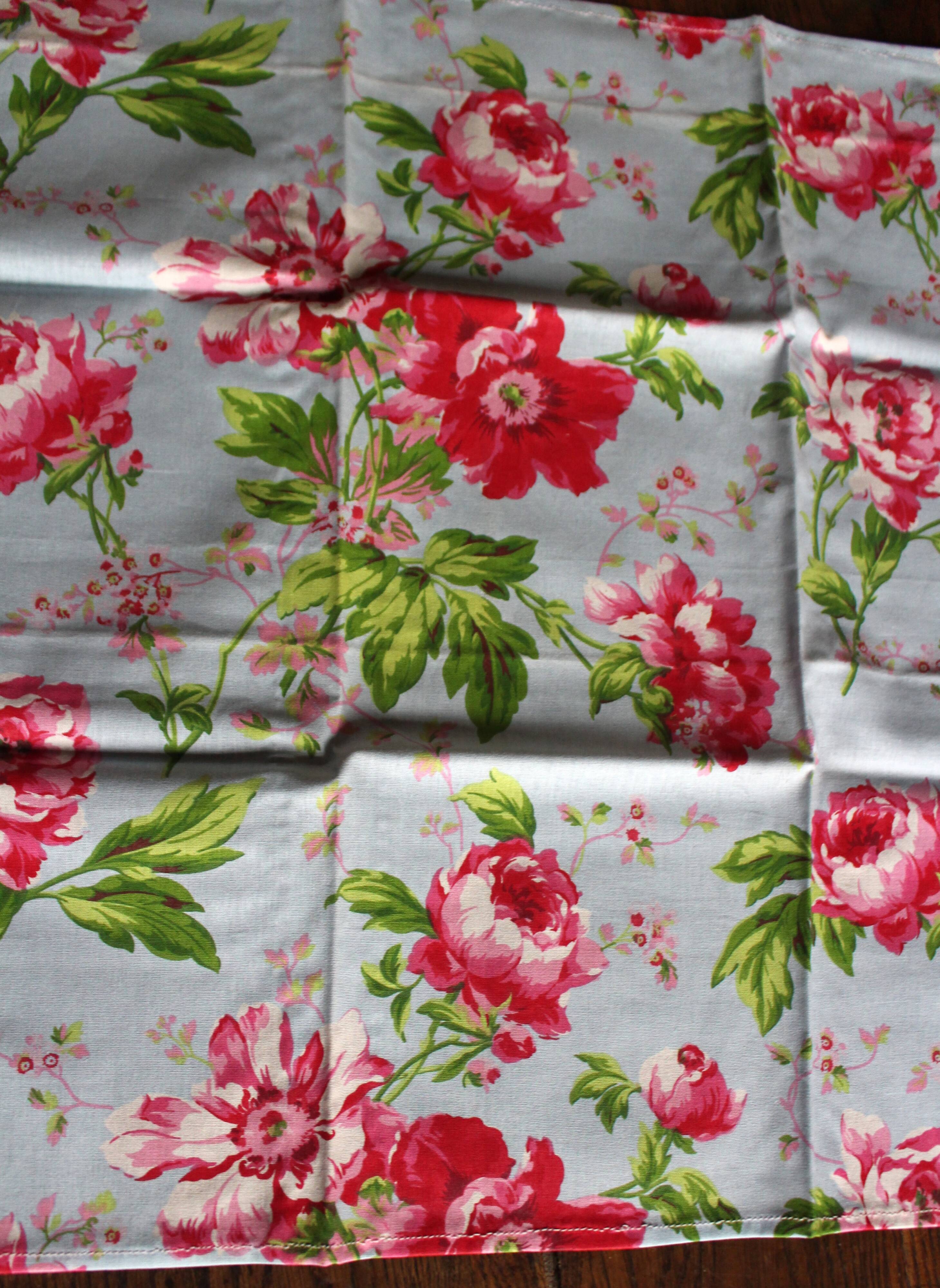 Set of 6 mismatched floral and bird napkins