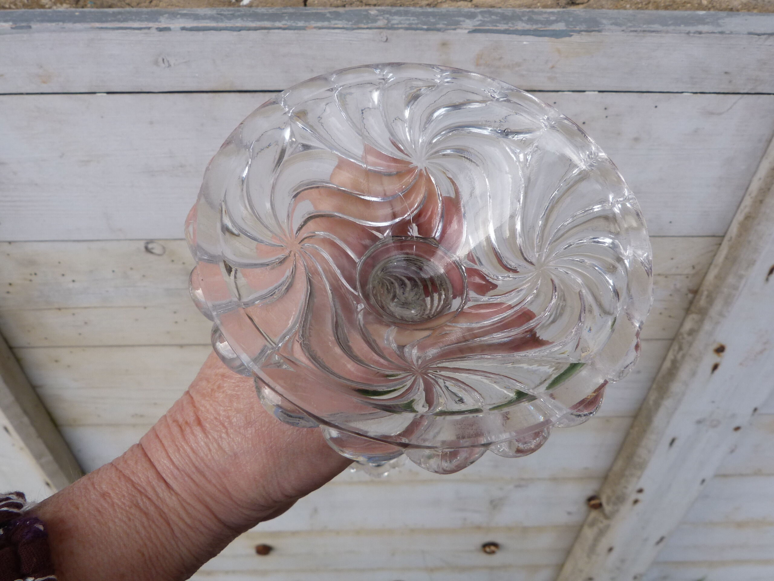 Set of 2 torches candle holders crystal Baccarat model Bamboo