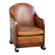 Unique, stately, comfortable sheepskin Art Deco design armchair