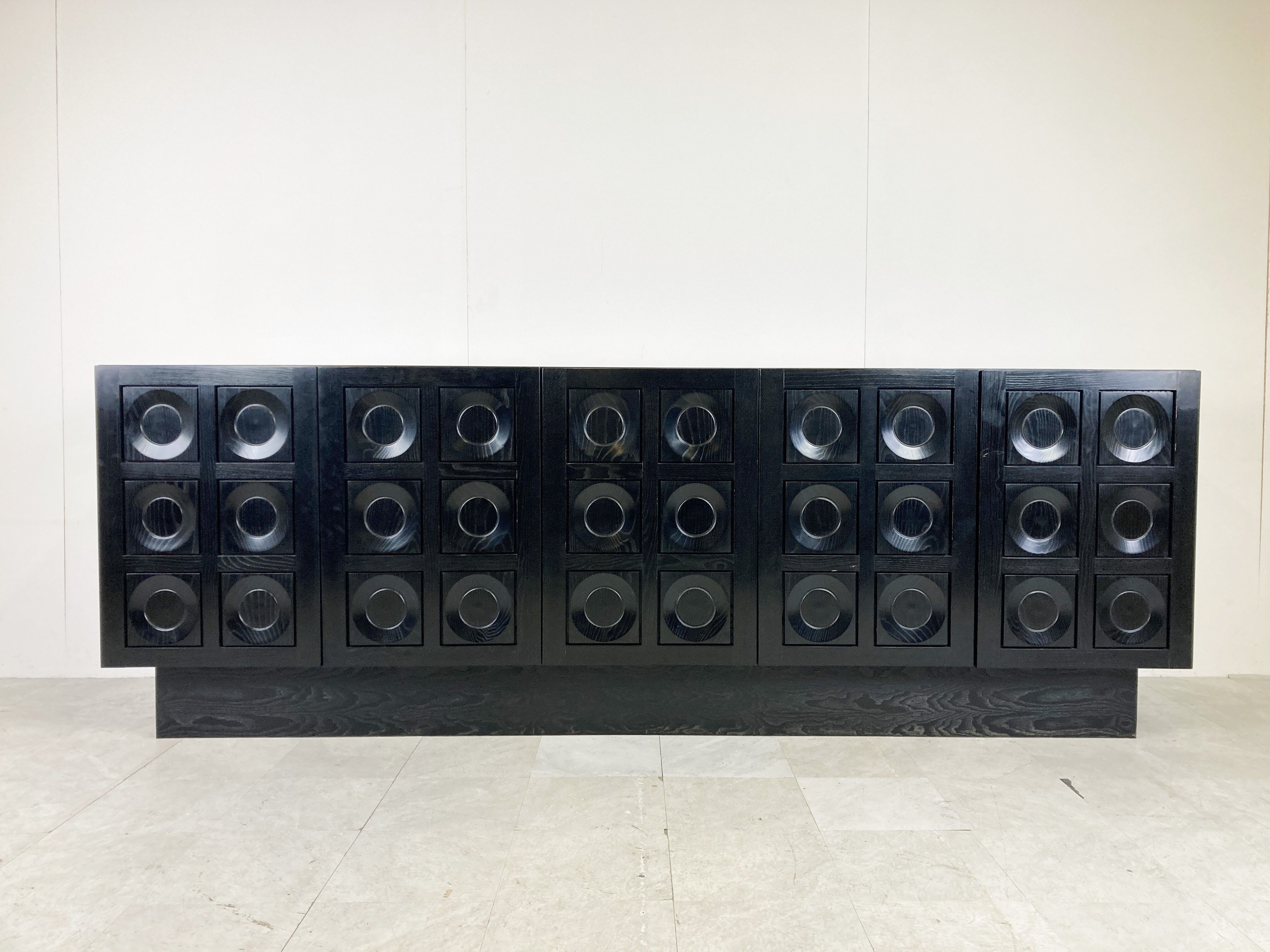 Black brutalist credenza, 1970s