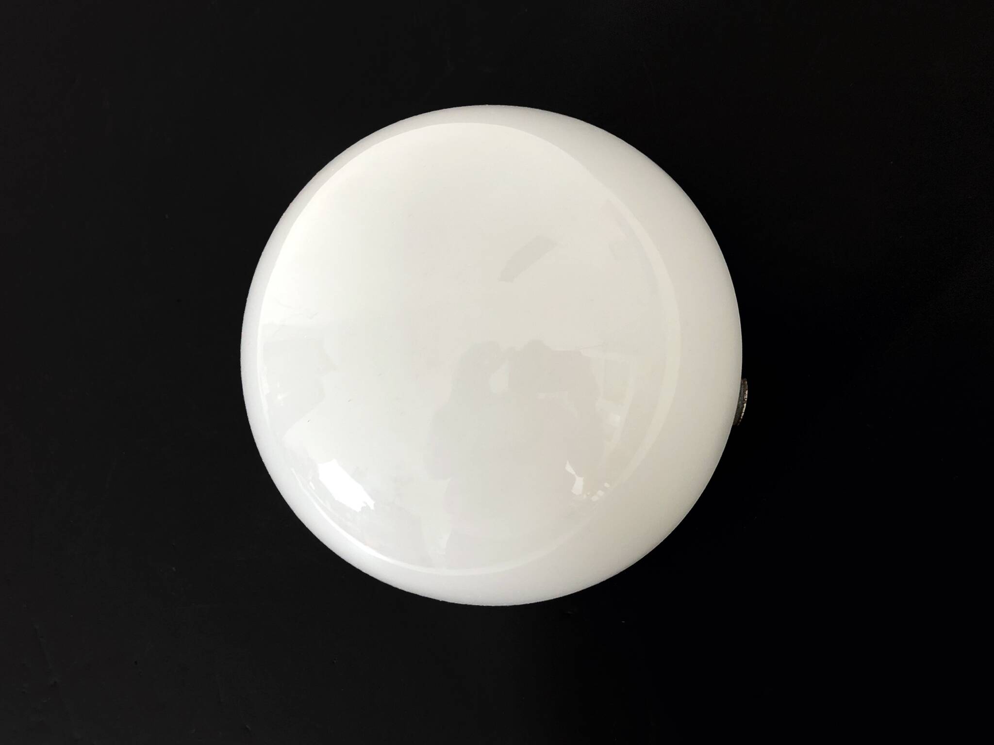 Vintage wall light, white opaline globe. 60s-70s GDR