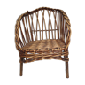 Old wicker armchair for dolls, toy
