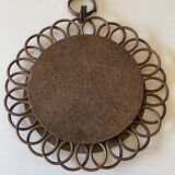 Vintage rattan sun mirror 32cm