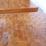 Vintage End Grain Wood Mosaic Tables  1960s
